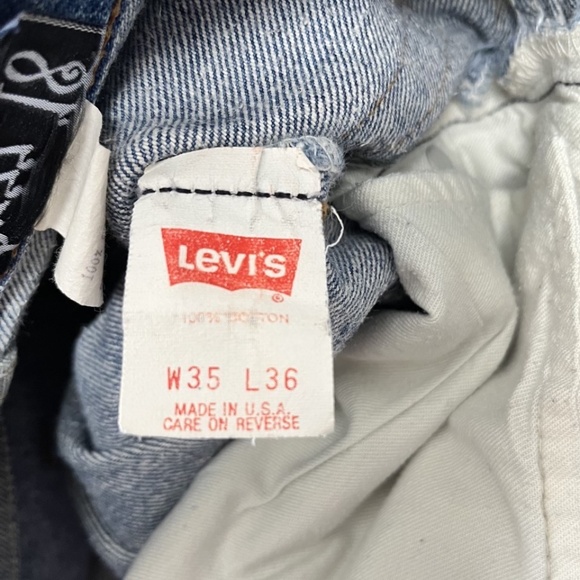 VTG 90's BUZZ 18 BEADED LEVI'S 501 Jeans Sz 10 Tribal Boho Cropped Length UNIQUE - Picture 7 of 10